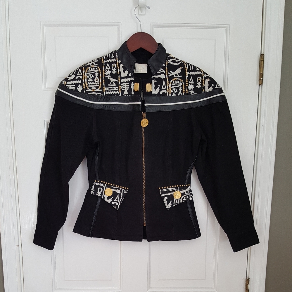 80's 90's Vintage Cache Tribal Beaded Jacket Sz Sm